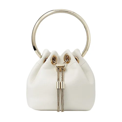 Túi xách Jimmy Choo Túi xách tay - Túi Xách Tay Nữ Jimmy Choo Micro Bon Bon Latte Smooth Nappa Mini Bag MICROBONBONRIH Màu Trắng - Vua Hàng Hiệu