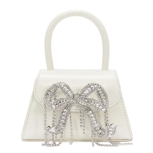 Self-Portrait - Túi Xách Tay Nữ Self-Portrait Cream Leather Micro Bow Bag Màu Kem - Vua Hàng Hiệu
