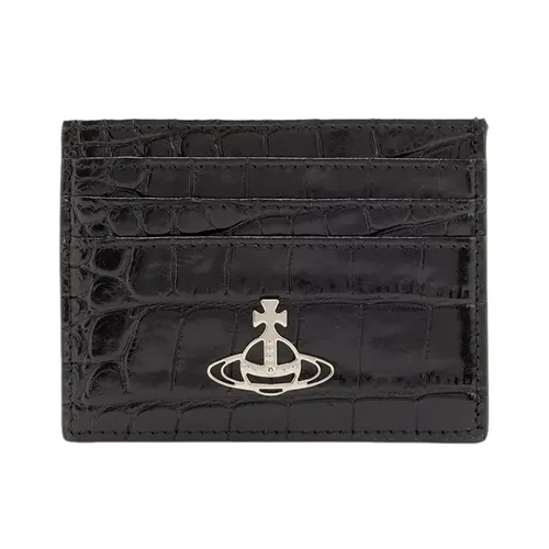 Vivienne Westwood Ví - Ví Nữ Vivienne Westwood Embossed Leather Card Holder Màu Đen - Vua Hàng Hiệu