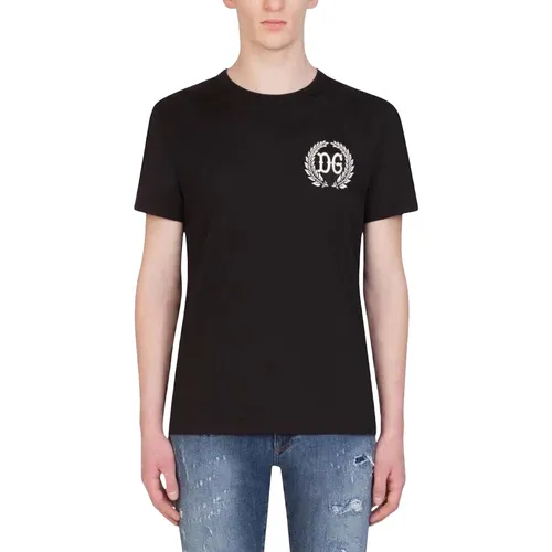 Áo Phông Nam Dolce & Gabbana D&G Logo DG Tshirt G8KBAZ G7XIO N0000 Màu Đen Size 44 - Thời trang - Vua Hàng Hiệu