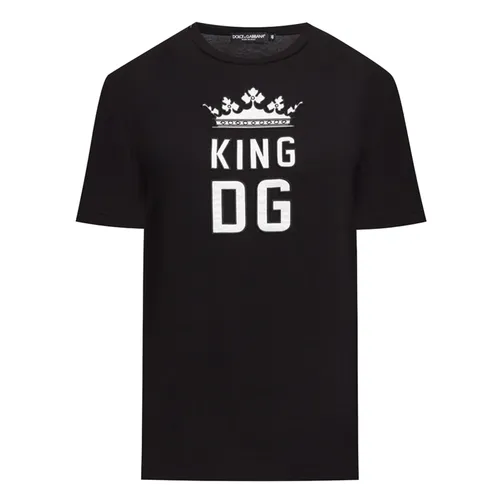 Áo Phông Nam Dolce & Gabbana D&G With King Logo Embroidered T-Shirt G8JX7Z G7SOZ N0000 Màu Đen Size 46 - Thời trang - Vua Hàng Hiệu
