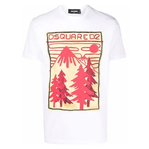 Áo Phông Nam Dsquared2 Mountain Cool TShirt S74GD1033S23009100 Màu Trắng Size M