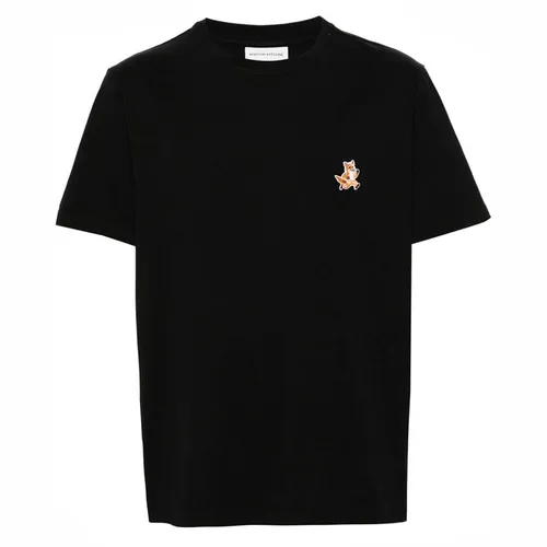 Maison Kitsuné - Áo Phông Nam Maison Kitsuné Black With Speedy Fox Logo Embroidered MM00125KJ0008P199 Tshirt Màu Đen Size S - Vua Hàng Hiệu