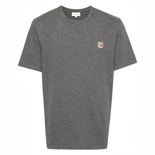 Maison Kitsuné - Áo Phông Nam Maison Kitsuné Grey With Bold Fox Head Logo Embroidered LM00104KJ0008H170 Tshirt Màu Xám Size S - Vua Hàng Hiệu