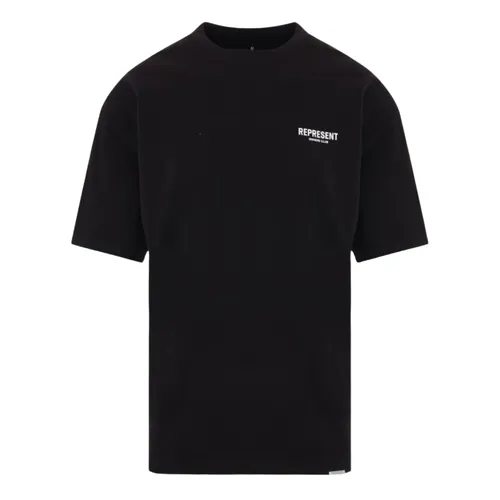 Represent - Áo Phông Nam Represent Black With White Logo Printed OCM409-01 BLACK Tshirt Màu Đen Size M - Vua Hàng Hiệu