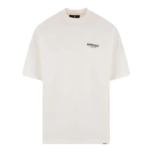 Represent - Áo Phông Nam Represent White With Black Logo Printed OCM409-72 WHITE Tshirt Màu Trắng - Vua Hàng Hiệu