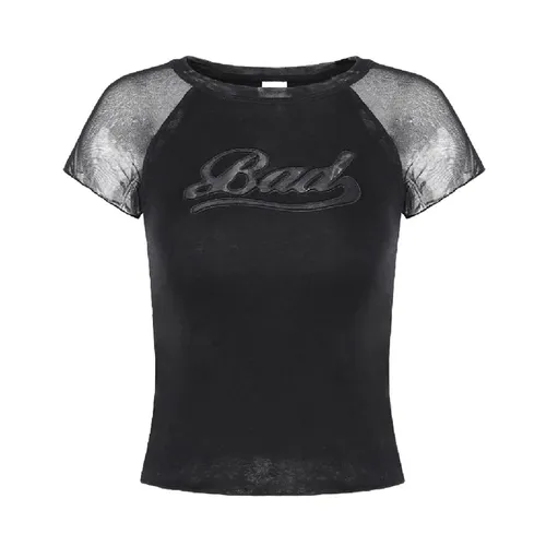 Badblood - Áo Phông Nữ Badblood Second Skin Contrast Black Tshirt Màu Đen Size M - Vua Hàng Hiệu