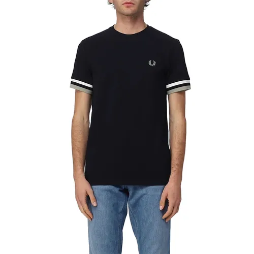 Thời trang Fred Perry - Áo Polo Nam Fred Perry Embroidered Logo Short Sleeved Tshirt Màu Xanh Navy Size XS - Vua Hàng Hiệu