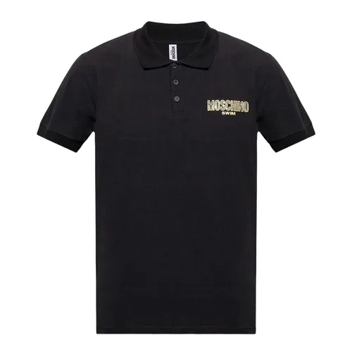 Áo Polo Nam Moschino Black With Logo Printed V3A1608 9411 0555 Màu Đen