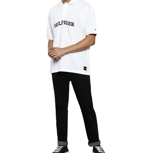 Thời trang Tommy Hilfiger Áo Polo - Áo Polo Nam Tommy Hilfiger 4500484154 - GD04 Màu Trắng Size S - Vua Hàng Hiệu