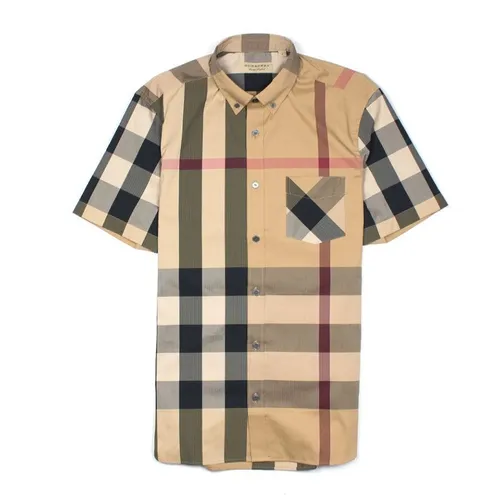 Áo Sơ Mi Nam Burberry Thornaby Printed Short Sleeve Shirt Màu Nâu Camel Size XS - Thời trang - Vua Hàng Hiệu