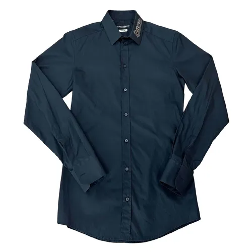 Dolce & Gabbana Đen Áo sơ mi - Áo Sơ Mi Nam Dolce & Gabbana D&G Gold Check Shirt G5DM6Z GE515 B0665 Màu Đen Size 37 - Vua Hàng Hiệu