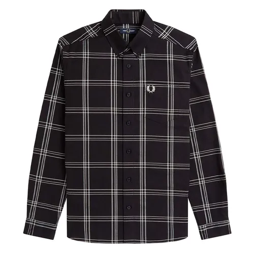 Thời trang Fred Perry - Áo Sơ Mi Nam Fred Perry M4693-Q322 102 Shirt Màu Đen Kẻ Size XS - Vua Hàng Hiệu