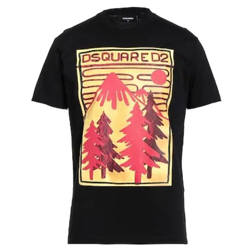 Áo Thun Nam Dsquared2 Men's Mountain Cool Tshirt S74GD0853 Màu Đen Size M