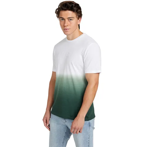 Áo Thun Nam Guess Alessio Alpine X3RI01KAK90 Màu Trắng Xanh Size M