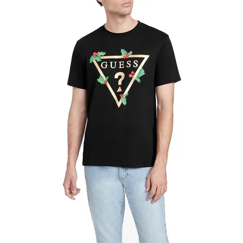Áo Thun Nam Guess Playera Negra Estampada XBRI80KAK91 Màu Đen Size XS