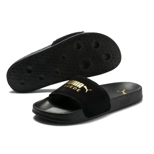 Dép Puma Leadcat Suede Slides 365758-01 Team Gold Màu Đen Size 35.5