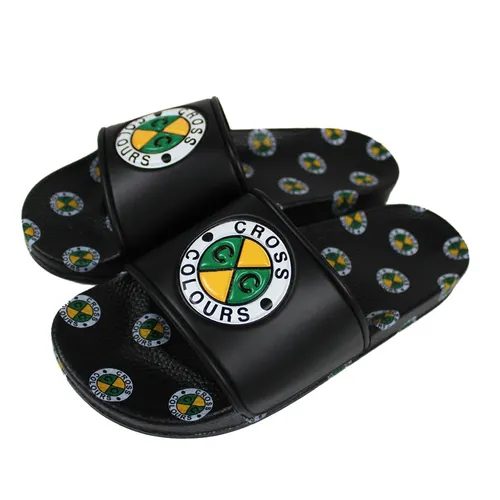 Cross Colours - Dép Cross Colours Circle Logo Slides C314CXC-BLK-13M Black Màu Đen Size 43 - Vua Hàng Hiệu