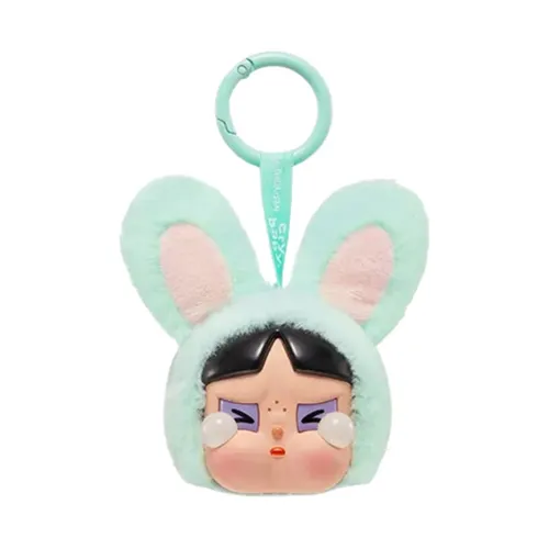 Móc Khóa Pop Mart Crybaby x Powerpuff Girls Series Vinyl Face Plush Blind Box Bunny Buttercup Màu Xanh - Phụ kiện - Vua Hàng Hiệu