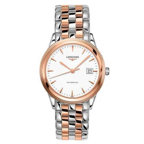 Đồng hồ - Đồng Hồ Nam Longines Flagship L4.974.3.92.7 Màu Demi (Vàng Hồng – Bạc) - Vua Hàng Hiệu