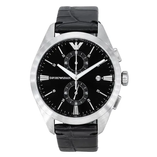 Emporio Armani Dây da Đen - Đồng Hồ Nam Emporio Armani Claudio AR11542 Màu Đen Bạc - Vua Hàng Hiệu