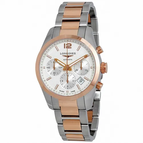 Đồng hồ - Đồng Hồ Nam Longines Conquest Classic L2.786.5.76.7 Màu Bạc Phối Vàng Hồng - Vua Hàng Hiệu