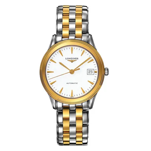 Đồng hồ - Đồng Hồ Nam Longines Flagship Demi Gold L4.774.3.22.7 Màu Bạc Vàng - Vua Hàng Hiệu