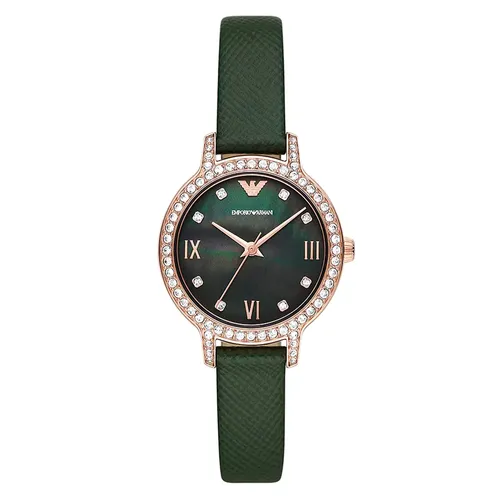 Emporio Armani Xanh phối vàng hồng Ý Máy Quartz (Pin) - Đồng Hồ Nữ Emporio Armani Cleo AR11577 Màu Xanh Vàng Hồng - Vua Hàng Hiệu