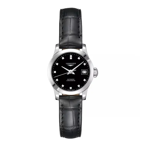 Đồng hồ - Đồng Hồ Nữ Longines Record L2.320.4.57.2 Watch 26mm Màu Đen - Vua Hàng Hiệu