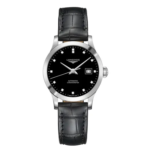 Đồng hồ - Đồng Hồ Nữ Longines Record Watch L2.321.4.57.2 Màu Đen - Vua Hàng Hiệu