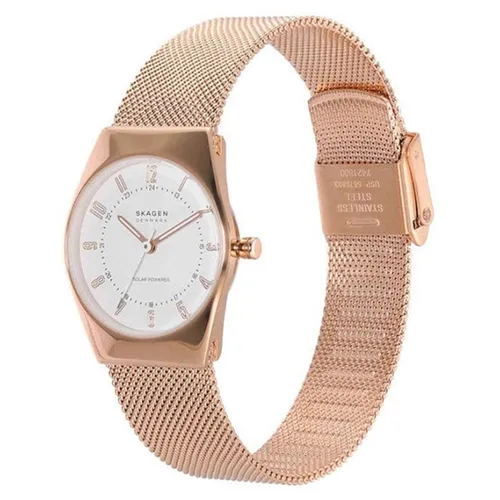 Đồng Hồ Nữ Skagen Watch Grenen Lille Solar P SKW3078 Màu Trắng/ Vàng Hồng
