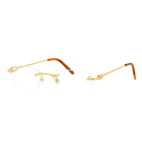 Kính mắt Pháp - Kính Mắt Cận Cartier Signature C De Cartier CT0045O 002 Màu Vàng Gold - Vua Hàng Hiệu