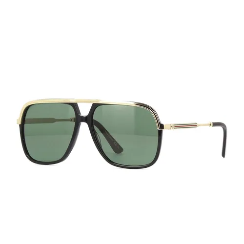 Gucci - Kính Mát Gucci Sunglasses GG0200S-001 57mm Màu Xanh Green - Vua Hàng Hiệu