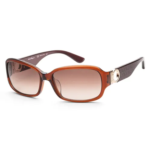 Kính Mát Nữ Salvatore Ferragamo Fashion 59mm Crystal Brown Sunglasses SF608SA-5916210 Màu Nâu - Kính mắt - Vua Hàng Hiệu