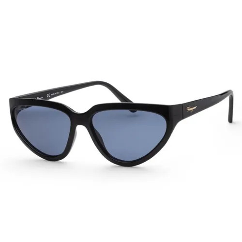 Kính mắt Salvatore Ferragamo - Kính Mát Nữ Salvatore Ferragamo Fashion 60mm Black Sunglasses SF1017S-001 Màu Xanh Đen - Vua Hàng Hiệu
