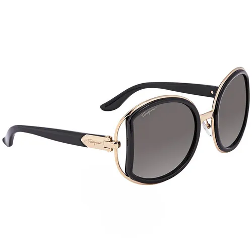 Kính Mát Nữ Salvatore Ferragamo Fashion Black And Rose Gold Sunglasses 52mm SF719S-001 Màu Đen