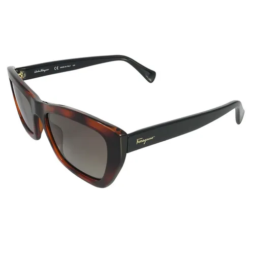 Kính Mát Nữ Salvatore Ferragamo Grey Cat Eye Sunglasses SF958S 214 55 Màu Đen