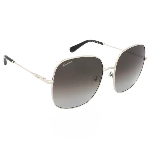 Kính Mát Nữ Salvatore Ferragamo Grey Gradient Square Ladies Sunglasses SF300S 041 59 Màu Xám Bạc