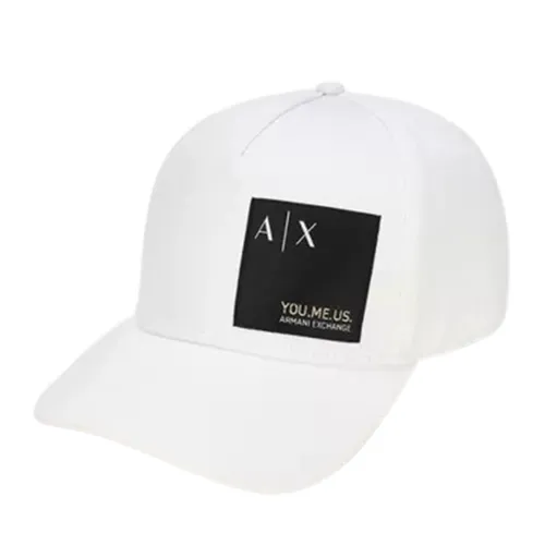 Mũ nón Armani Exchange - Mũ Armani Exchange Square Logo Patch Cap Màu Trắng - Vua Hàng Hiệu