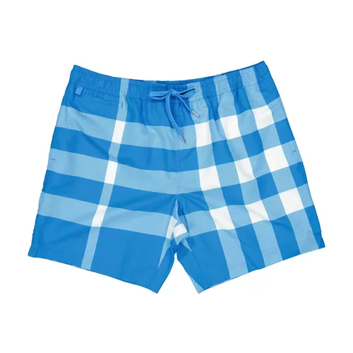Thời trang Quần bơi - Quần Bơi Nam Burberry Checked Swimsuit Màu Kẻ Xanh Size XS - Vua Hàng Hiệu
