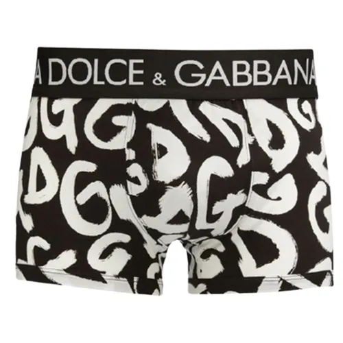 Thời trang Dolce & Gabbana Quần lót - Quần Lót Nam Dolce & Gabbana D&G M4D35J FSEH4 Màu Đen Trắng Size 4 - Vua Hàng Hiệu