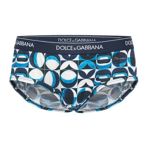 Thời trang Quần lót Cotton - Quần Lót Nam Dolce & Gabbana D&G Majolica Print In Blue M3A00JFSGTTHB1TF Màu Xanh Họa Tiết Size 4 - Vua Hàng Hiệu