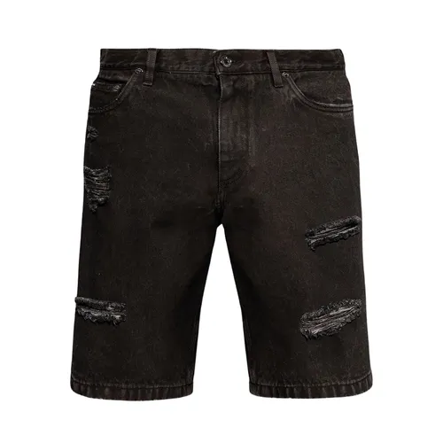 Thời trang - Quần Short Nam Dolce & Gabbana D&G Black Denim Shorts GWNXADG8FR9S9001 Màu Đen Size 48 - Vua Hàng Hiệu