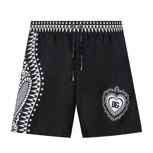 Quần Short Nam Dolce & Gabbana D&G Heart Logo Printed Short M4A12T FHMNL HA3TV Màu Đen Họa Tiết Size 3