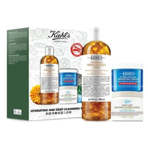 Kiehl's - Set Chăm Sóc Da Kiehl's Hydrating And Deep Cleansing 3 Món - Vua Hàng Hiệu