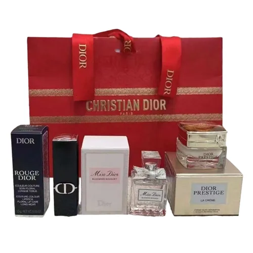 Mỹ phẩm Dior Set Quà tặng - Set Dior 4 Món (Kem Dưỡng Da Prestige + Nước Hoa Blooming + Son Mini 777 Vevet + Túi Giấy) - Vua Hàng Hiệu