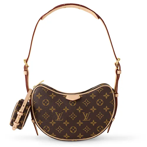 Set Túi Đeo Vai Nữ Louis Vuitton LV MM Croissant Bag M46828 Màu Nâu Đen
