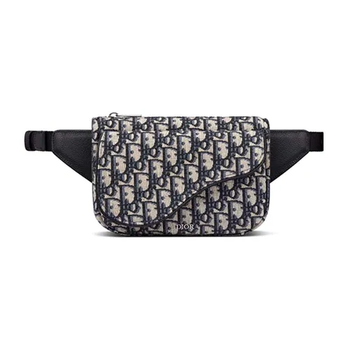 Túi Đeo Chéo Dior Saddle Belt Bag Beige And Black Oblique Jacquard Màu Be Đen - Túi xách - Vua Hàng Hiệu