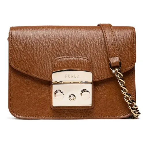 Túi xách Furla Túi đeo chéo - Túi Đeo Chéo Nữ Furla Metropolis Crossbody Bag Cognac H Mini WB00217 ARE000 Màu Nâu - Vua Hàng Hiệu