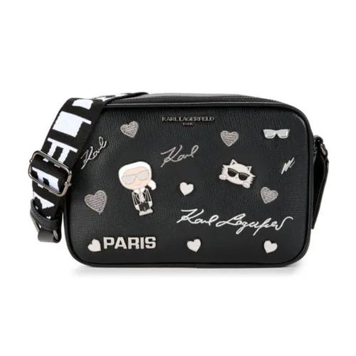 Túi Đeo Chéo Nữ Karl Lagerfeld Pins Camera Crossbody Màu Đen - Túi xách - Vua Hàng Hiệu